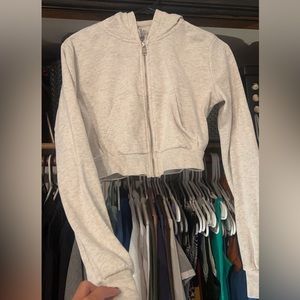light grey cropped zip up